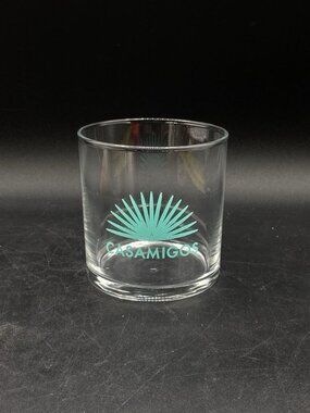 Casamigos Tequila Rocks Blue Green Teal Aqua Glass Single